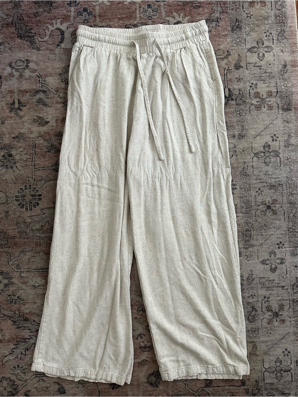Light Cream Drawstring Lounge Pants